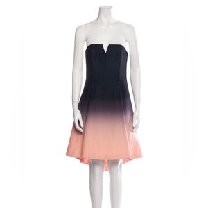 Halston Heritage ombré printed strapless mini dress; size 8, great condition